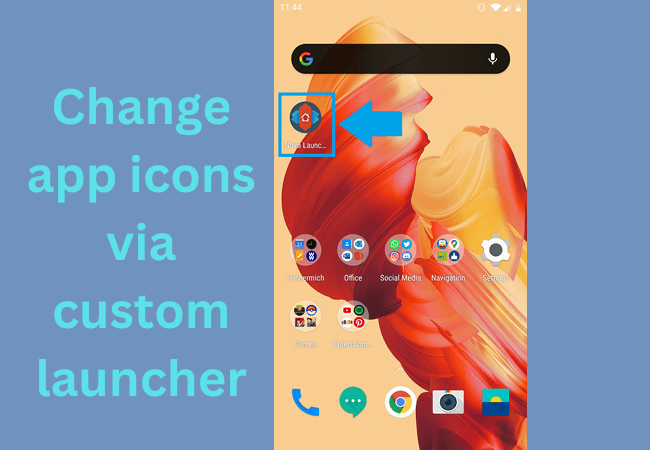 Change app icons via custom launcher